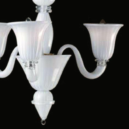 "Dominik" lustre en cristal de Murano - 3 lumières - blanc