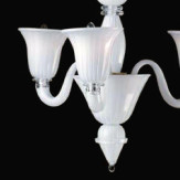 "Dominik" Murano glass chandelier - 3 lights - white