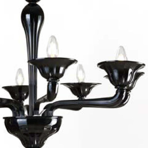 "Paula" lampara de araña de Murano - 8 luces - negro