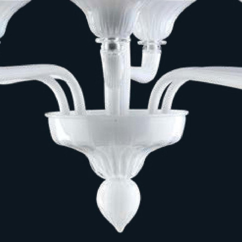 "Paula" lampara de araña de Murano - 8 luces - blanco