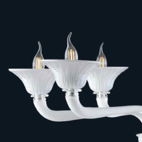 "Paula" Murano glass chandelier - 8 lights - white