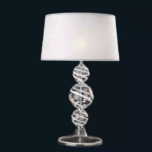"Emile" Murano glass table lamp - 1 light - transparent and white