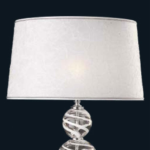 "Emile" lampara de sobremesa de Murano - 1 luce - transparente y blanco