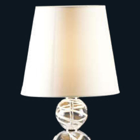 "Emile" lampara de mesita de noche de Murano - 1 luce - transparente y blanco