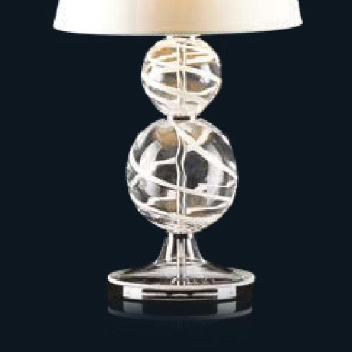 "Emile" Murano glass bedside lamp - 1 light - transparent and white