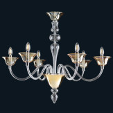 "Zahraa" Murano glass chandelier - 6 lights - amber