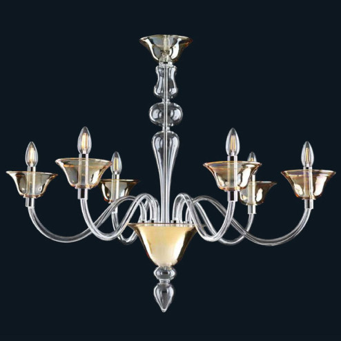 "Zahraa" lampara de araña de Murano - 6 luces - ámbar