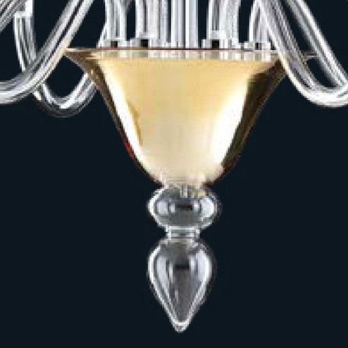 "Zahraa" lampara de araña de Murano - 6 luces - ámbar