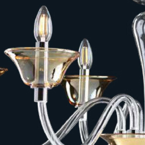 "Zahraa" lustre en cristal de Murano - 6 lumières - ambre