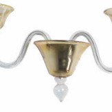 "Zahraa" Murano glass sconce - 2 lights - amber