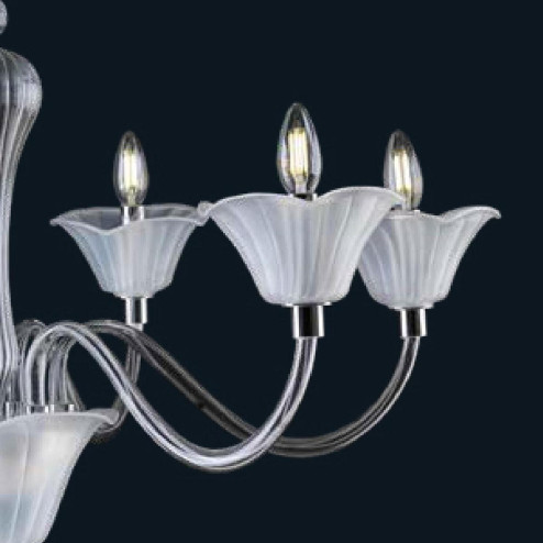"Maiya" lampara de araña de Murano - 6 luces - transparente mat