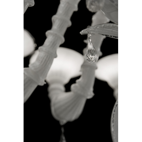 Paradiso 12 lumieres lustre Murano - couleur blanc argent