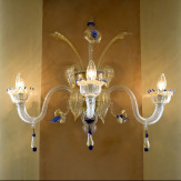 Allegro 3 luz aplique Murano - color transparente oro azul