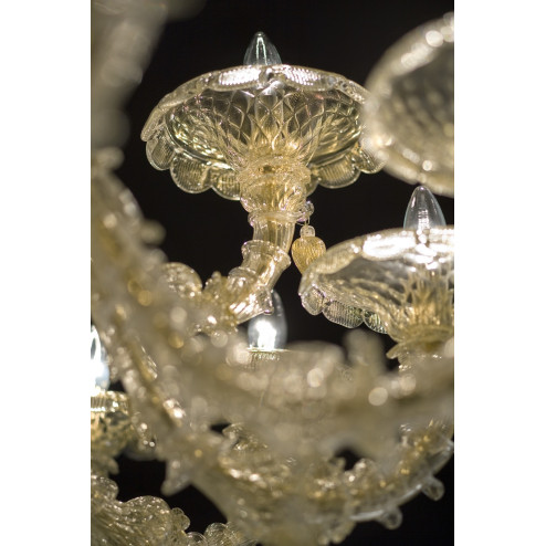 Magnifico lampara de araña de Murano 12 luces - color oro