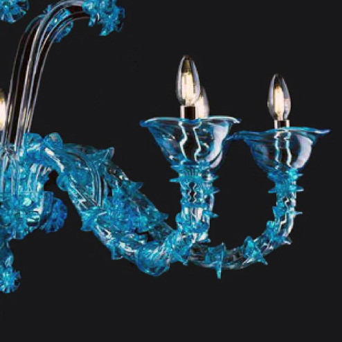 "Zephaniah " lustre en cristal de Murano - 8 lumières - bleu clair