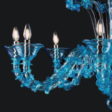 "Zephaniah " Murano glas Kronleuchter - 8 flammig - hellblau
