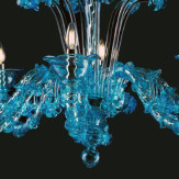 "Zephaniah " Murano glass chandelier - 8 lights - light blue