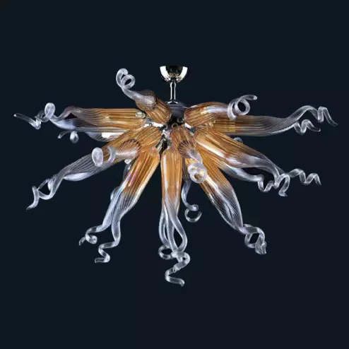 "Ferne" Murano glass ceiling light - 6 lights - amber