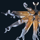 "Ferne" Murano glass ceiling light - 6 lights - amber