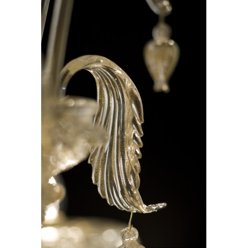 Magnifico Murano glas Kronleuchter zweistufige 12+3 flammig - gold farbe
