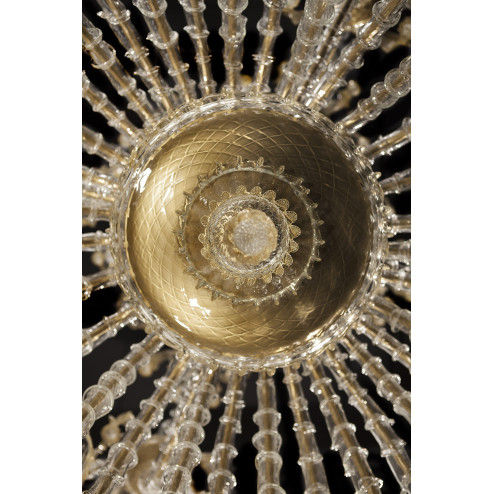 Magnifico dreistufige Murano glas Kronleuchter ovale Form