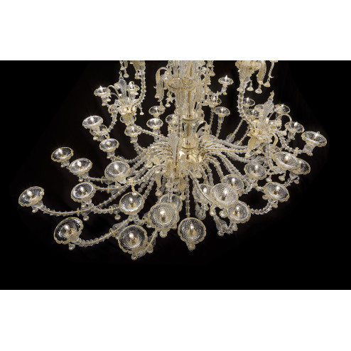 Magnifico large three tier Murano glass chandelier oval shape