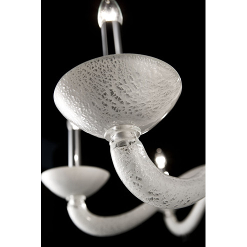 Semplice 8 lights Murano chandelier - white silver color