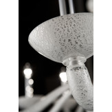 Semplice lampara de cristal de Murano 8 luces - color blanco plata
