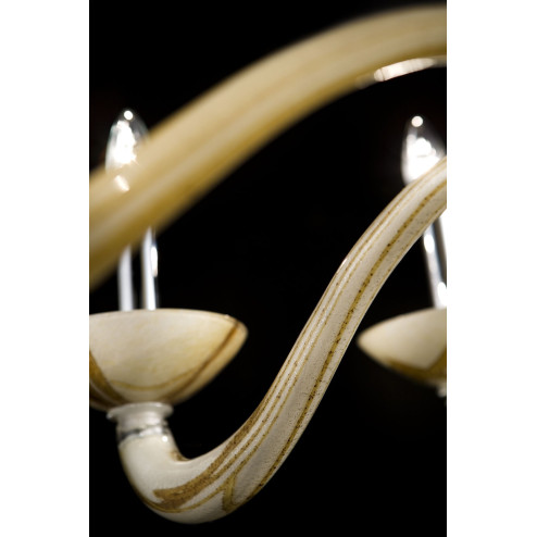 Semplice 8 lights Murano chandelier - bamboo color
