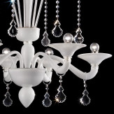 Gocce 6 luces lámpara de Murano - color blanco transparente