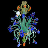 "Iris blu" lampara de araña de Murano 12 luces