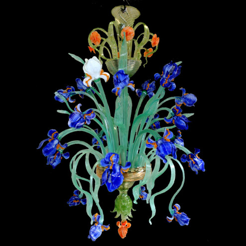 "Iris blu" Lustre en verre Murano 12 lumieres