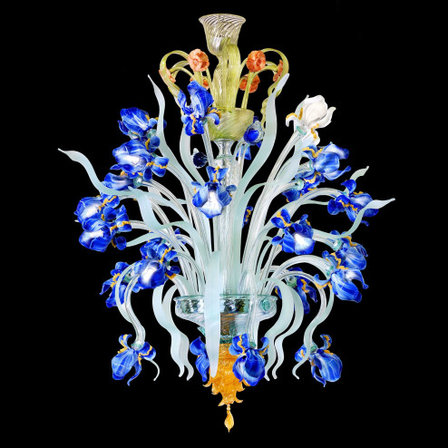 "Iris blu" Lustre en verre Murano 24 lumieres