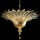Fantastico Murano glas deckenleuchte - 6 flammig - gold farbe