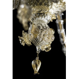 Prezioso 6 flammig Murano glas Kronleuchter - transparent gold farbe