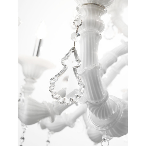 Inverno white Murano glass chandelier
