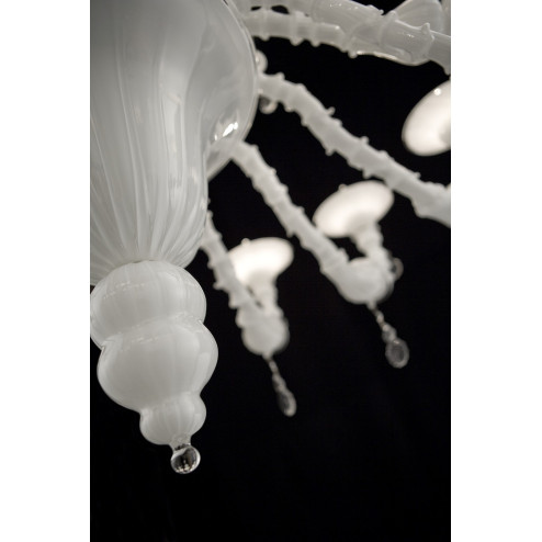 Inverno lampara blanca de araña de Murano 