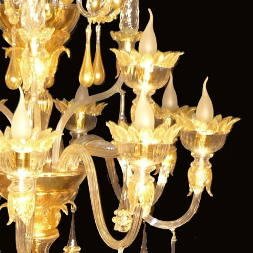 "Fiamma" 12 luces lámpara de piso de Murano