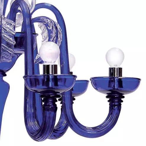 "Cascata" blue Murano glass chandelier