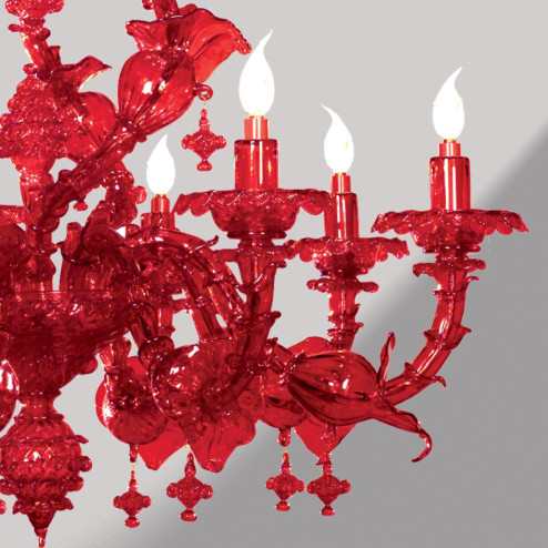"Rubino" lustre rouge en verre de Murano