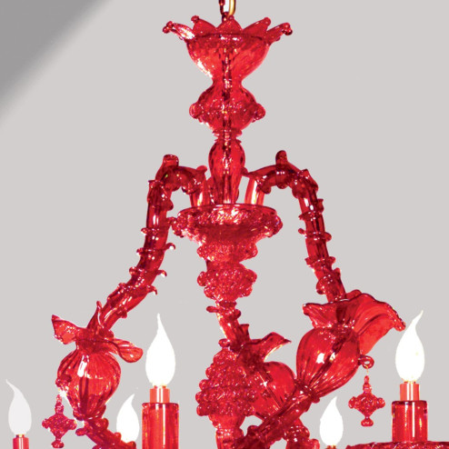 "Rubino" lustre rouge en verre de Murano