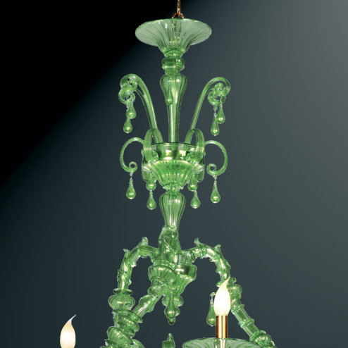 "Smeraldo" lustre vert en verre de Murano