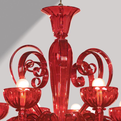 "Sogno" lustre rouge en verre de Murano