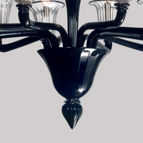 "Coco" black Murano glass chandelier