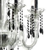 "Vittoria" araña de Murano negra y cristal 8 luces