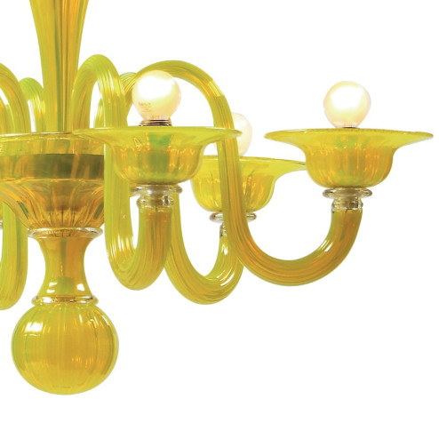 "Limone" yellow Murano glass chandelier