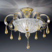 "Irma" lampara de techo de Murano - 3 luces - transparente y oro