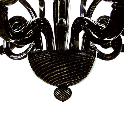 "Medea" lustre en verre de Murano noir et or