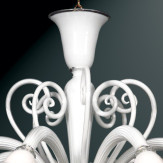 "Isabella" lustre en verre de Murano blanc 8 lumières
