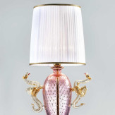 "Bortolo" Murano glass table lamp - 1 light - pink and gold